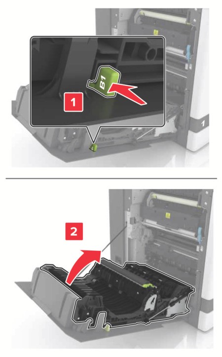 Paper jam in door B | Lexmark XC8155