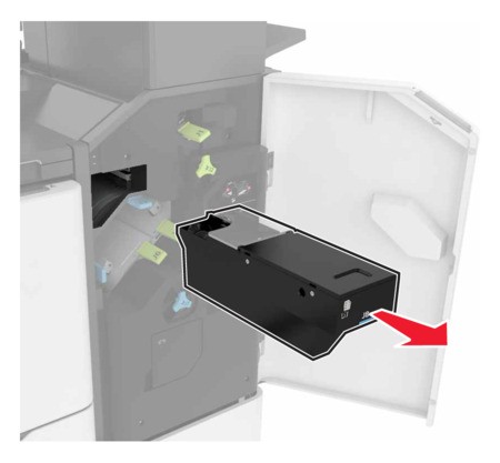 Replacing the hole punch box | Lexmark CX860