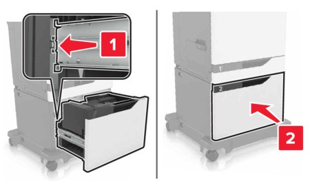 Replacing the 2200‑sheet tray insert | Lexmark XC6153