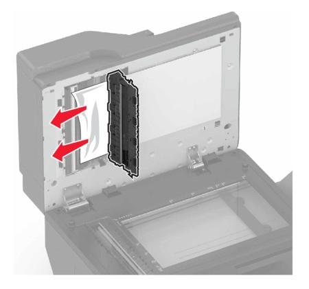 Paper jam in the automatic document feeder | Lexmark CX820