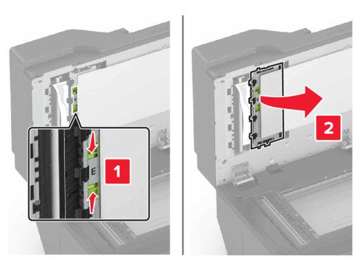 Paper jam in the automatic document feeder | Lexmark XC6152