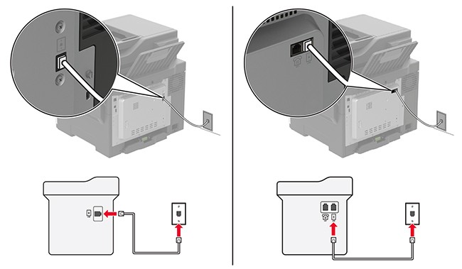 Setting up fax using a standard telephone line | Lexmark CX522
