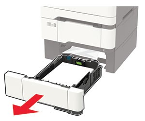 Paper jam in trays | Lexmark XC4240