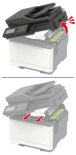 Paper jam in the standard bin | Lexmark CX522