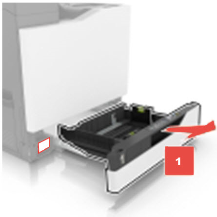 Label location on paper tray